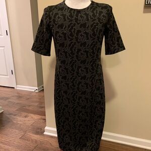 NWT Banana Republic Black/Gray and Silver Dress. 8 tall‎